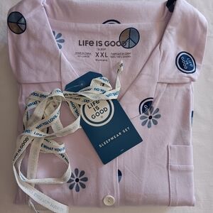 Life is Good Women's Pink Sleepwear Set 100% Cotton New With Tags